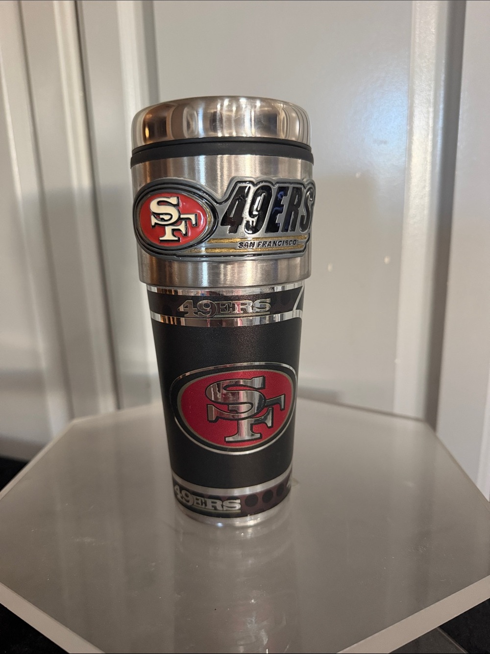 San Francisco 49ers Stainless Steel Travel Tumbler - Black and Red